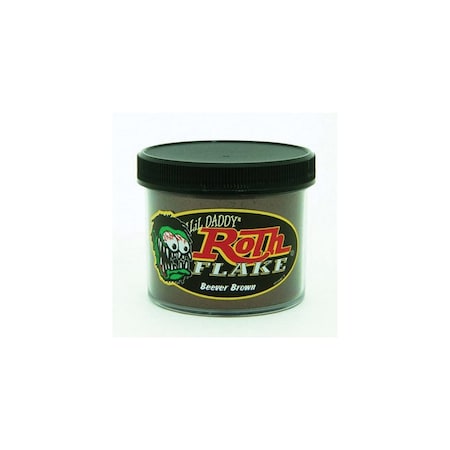 Roth Flake & Pearl Product Beever Brown Solid Metal Flake, Standard .015 Size, 2oz Jar RF117